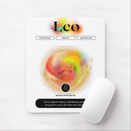Mousepad Símbolo Moderno Zodiac Cotação Leo | Elemento Fogo