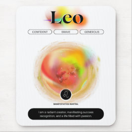 Mousepad Símbolo Moderno Zodiac Cotação Leo | Elemento Fogo