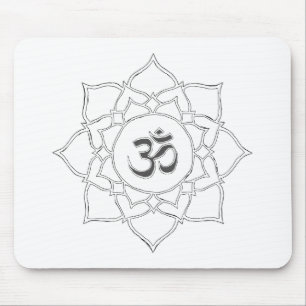 Mousepad Símbolo Om da Flor do Lotus Desenho
