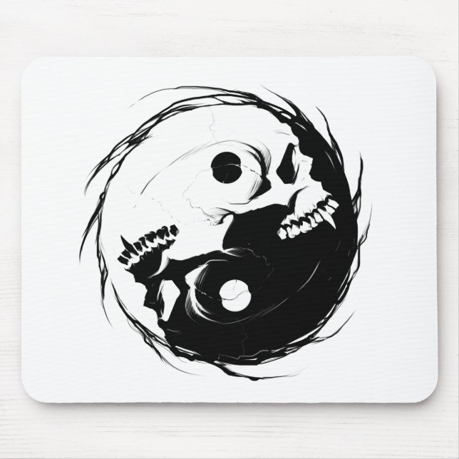Mousepad Símbolo religioso yin yang escuro (Frente)