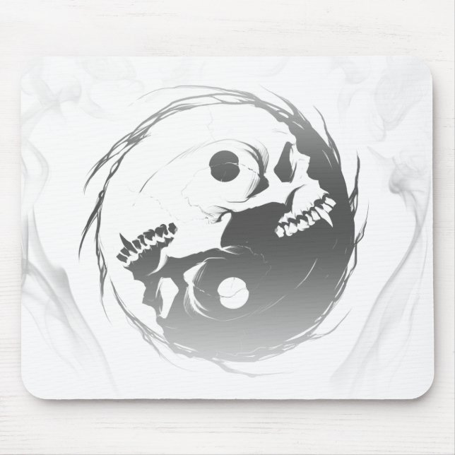 Mousepad Símbolo religioso yin yang escuro (Frente)