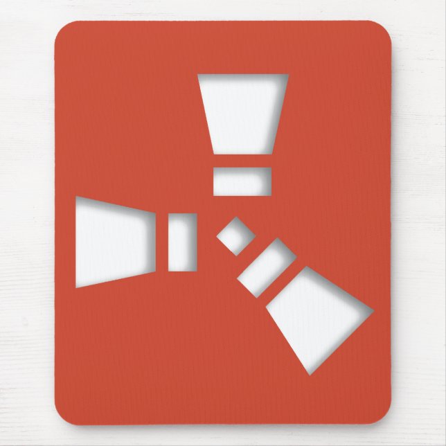 Mousepad Símbolo RUST Vermelho em Clara Sombreada (Frente)