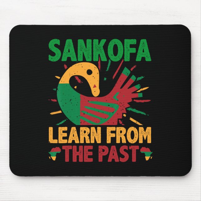 Mousepad Símbolo Sankofa e Adinkra Gana para a História Neg (Frente)