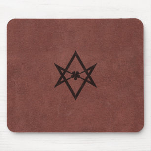 Mousepad Símbolo Unicursal de Thelemic do Hexagram no couro