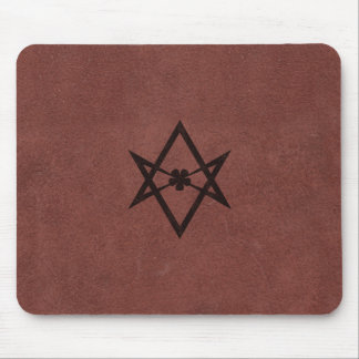 Mousepad Símbolo Unicursal de Thelemic do Hexagram no couro