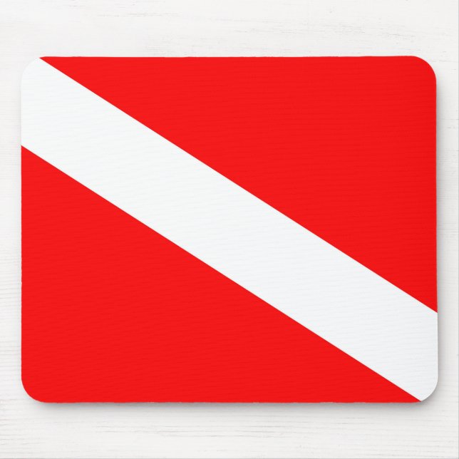 Mousepad símbolo vermelho de mergulho diagonal dos mergulha (Frente)