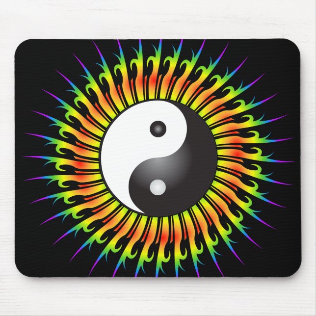 Mousepad Símbolo Yin Yang e Design espiral:Mousepad (Frente)