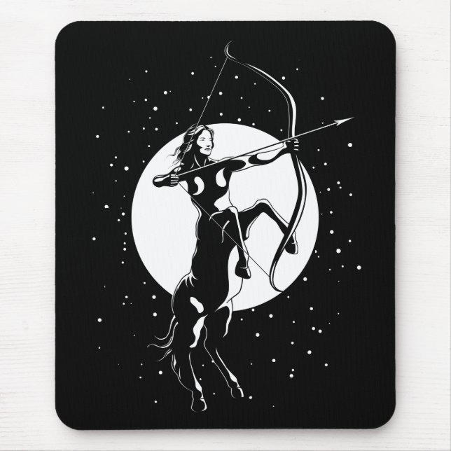 Mousepad Símbolo Zodiac Ilustração - Sagitário (Frente)