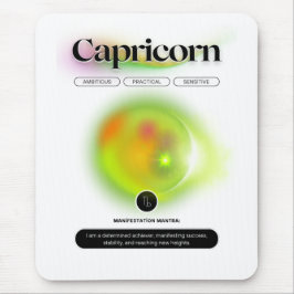 Mousepad Símbolo Zodiano Moderno Capricórnio Citação Elemen