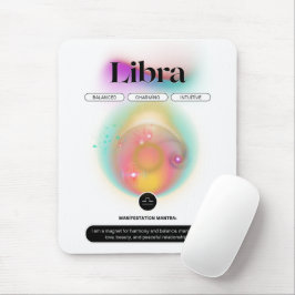 Mousepad Símbolo Zodiano Moderno Libra Cita Elemento Aéreo