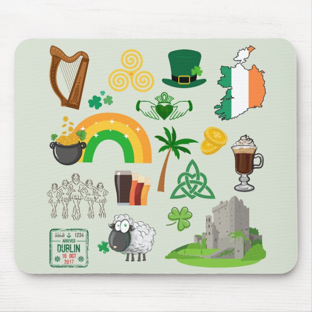 Mousepad Símbolos da Irlanda (Frente)