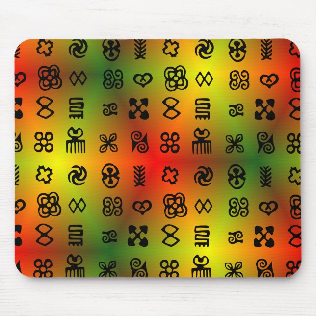 Mousepad Símbolos de Adinkra com cores africanas (Frente)