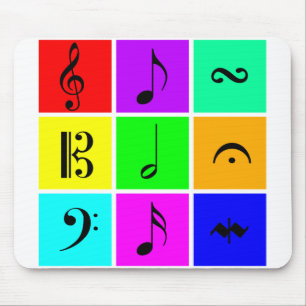 Mousepad símbolos de música brilhantes
