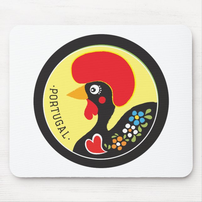 Mousepad Símbolos de Portugal - Galo de Barcelos (Frente)