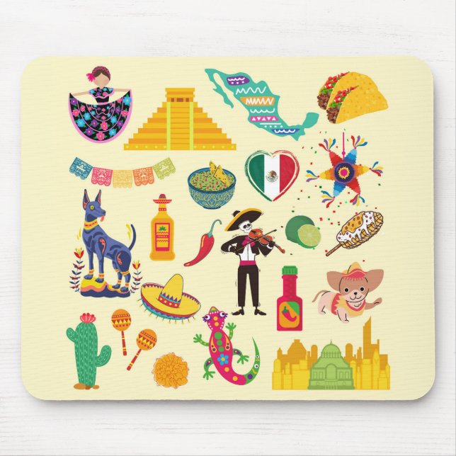 Mousepad Símbolos do México (Frente)