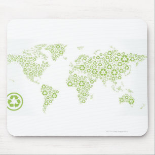 Mousepad Símbolos do reciclar usados para criar o planeta
