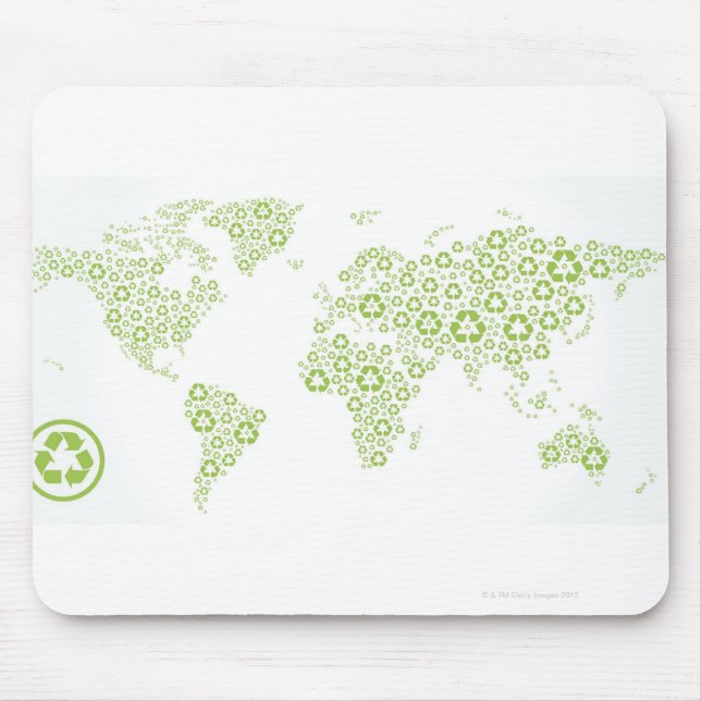 Mousepad Símbolos reciclares usados para criar o planeta (Frente)