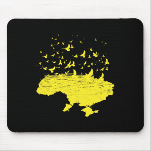 Mousepad Símbolos Ucranianos Mapa da Ucrânia Livre Pássaro