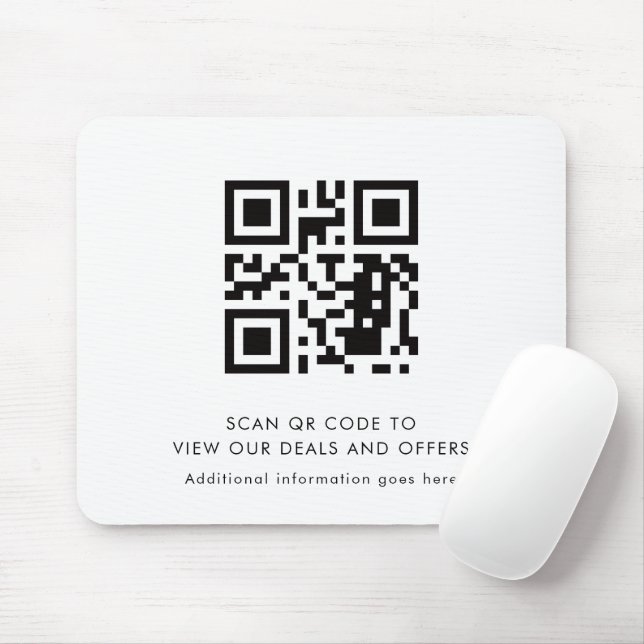 Mousepad Simple QR Code Modern Business Promotional (Com mouse)