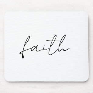 Mousepad Simples Black White Mão Escrita Faith Art