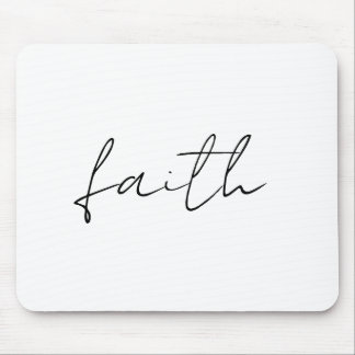 Mousepad Simples Black White Mão Escrita Faith Art