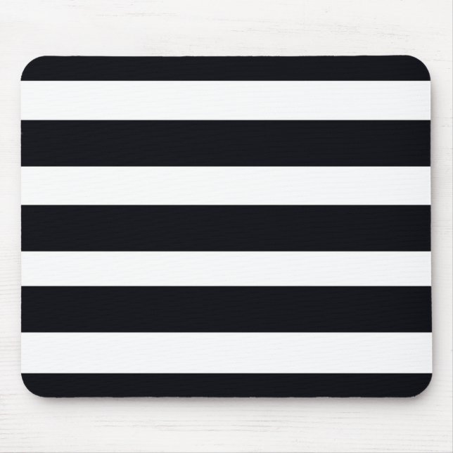 Mousepad Simples Chic Clássico Preto E Branco Legal (Frente)