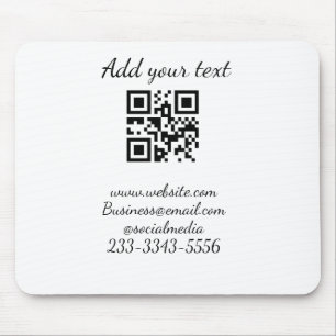 Mousepad simples código QR personalizado adicionar seu nome