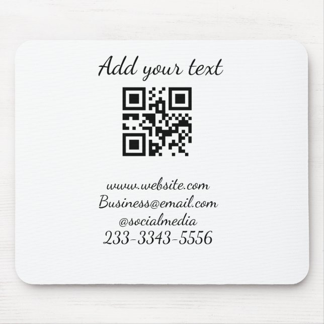 Mousepad simples código QR personalizado adicionar seu nome (Frente)