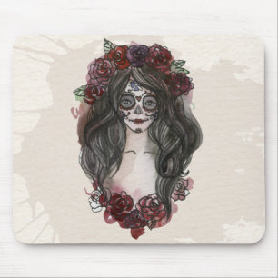 Mousepad Simples Dia de los Muertos desenhado à mão Mouse