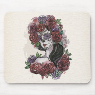 Mousepad Simples Dia de los Muertos desenhado à mão Mouse