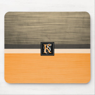 Mousepad Simples Duas Iniciais de Laranja de Tom e Sepia Mo