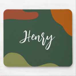 Mousepad Simples e elegante Script Monograma verde e castan