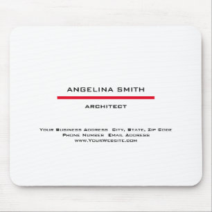 Mousepad Simples e Moderno, White Red Professional