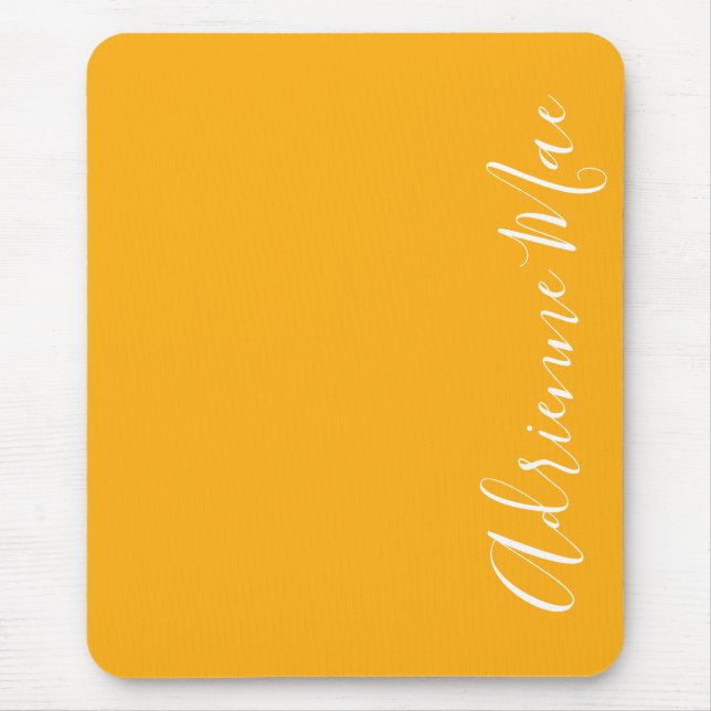 Mousepad Simples Elegante Amarelo Saffron Personalizado (Frente)