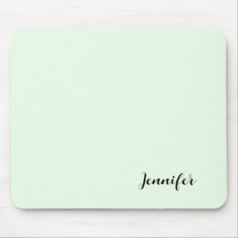 Mousepad Simples Girly Personalizado Script Mint Verde