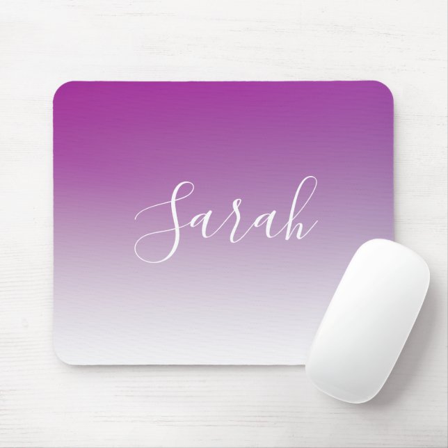 Mousepad Simples Gradiente Ombre Roxo Minimalista Moderno (Com mouse)