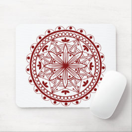 Mousepad Simples Mandala Vermelha Profunda