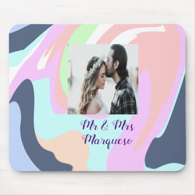 Mousepad simples minimal adicione sua foto de pintura paste (Frente)