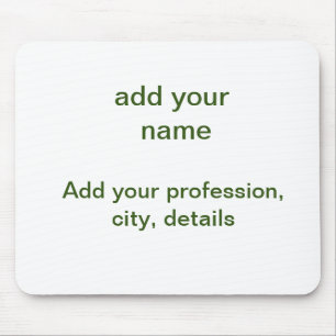 Mousepad Simples minimal verde adicione seu texto nome foto