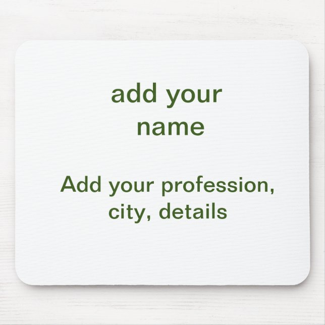 Mousepad Simples minimal verde adicione seu texto nome foto (Frente)