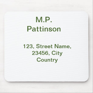 Mousepad Simples minimal verde adicione seu texto nome foto