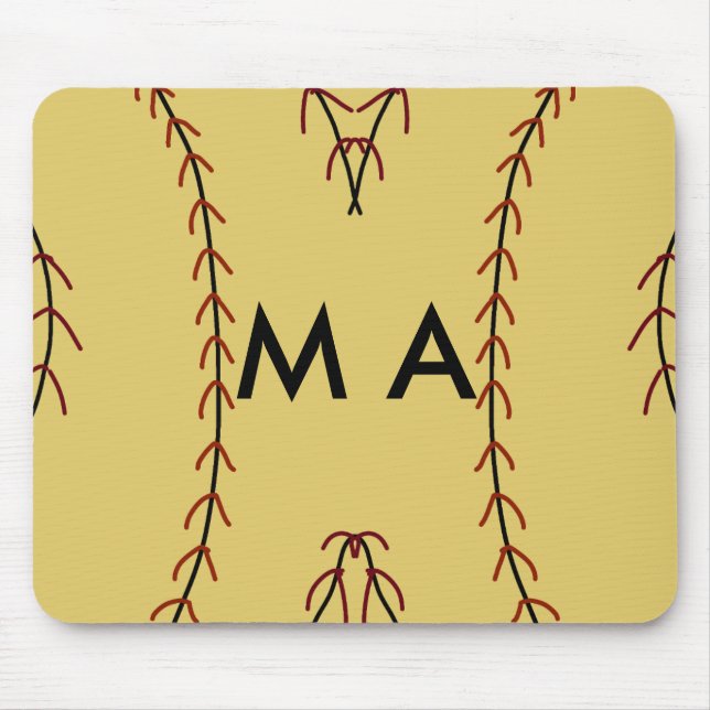 Mousepad Simples monograma adicione seu nome com letra míni (Frente)