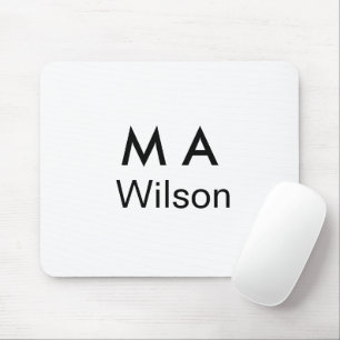 Mousepad Simples monograma adicione seu nome com letra míni