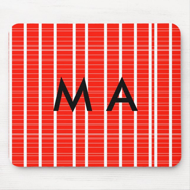 Mousepad Simples monograma adicione seu nome com letra míni (Frente)