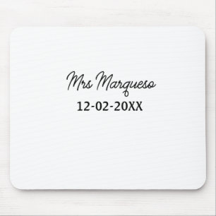 Mousepad simples monograma minimalista sra Sr nome data ano