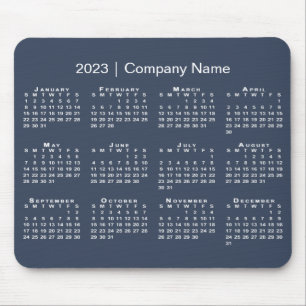Mousepad Simples nome da empresa do calendário 2023 no Mari