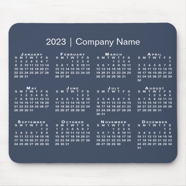 Mousepad Simples nome da empresa do calendário 2023 no Mari (Frente)