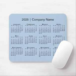 Mousepad Simples nome da empresa do calendário 2025 no Ligh