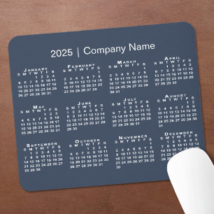 Mousepad Simples nome da empresa do calendário 2025 no Mari
