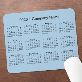 Mousepad Simples nome da empresa do calendário 2026 no Ligh